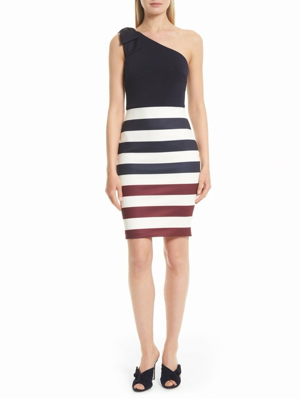 Ted Baker London Hilila One-Shoulder Rowing Stripe Dress